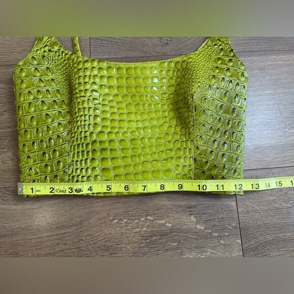 Mia Vesper Faux Croc Embossed Crop Top Size XS Made In USA - Picture 5 of 11